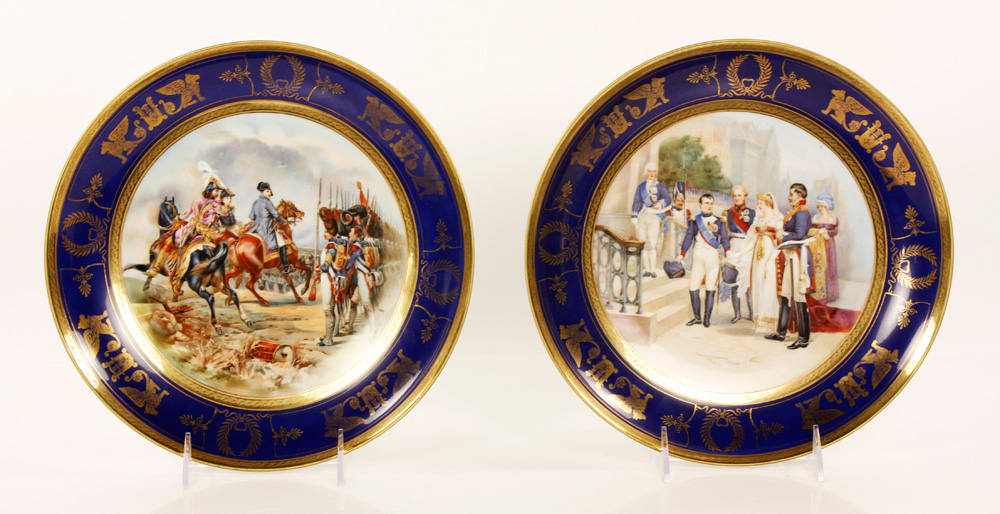 Appraisal: - Pr Napoleanoic Plates Pair of Napoleonic plates dia Provenance