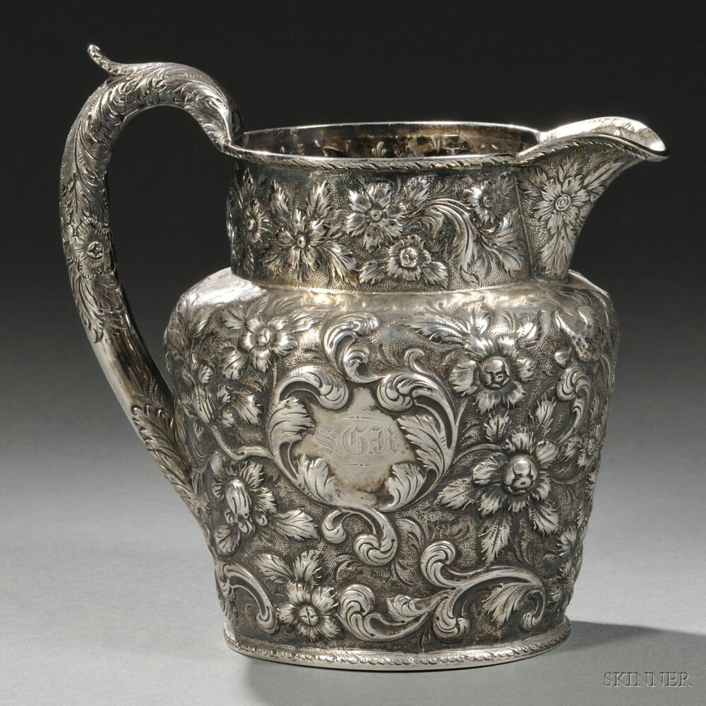 Appraisal: S Kirk Son Silver Pitcher Baltimore Maryland - tapered baluster