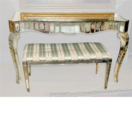 Appraisal: Mirrored Console and Bench Estimate -