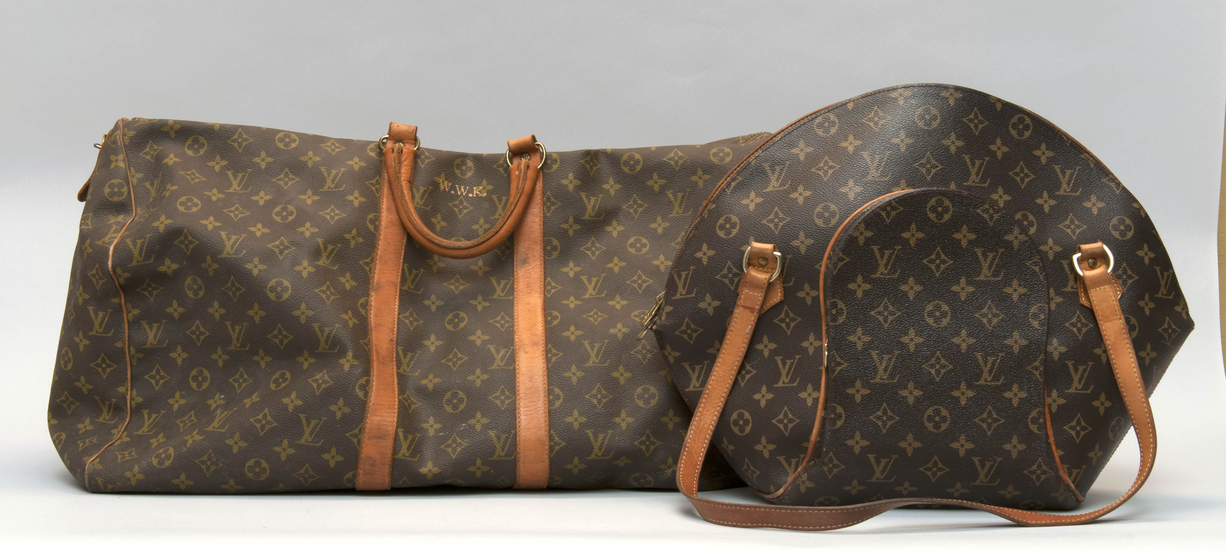 Appraisal: LOUIS VUITTON MONOGRAM ELLIPSE BAG Signature coated-canvas exterior Tan leather