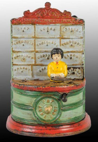 Appraisal: Cast Iron Confectionary Mechanical Bank Description Manufactured by Kyser Rex