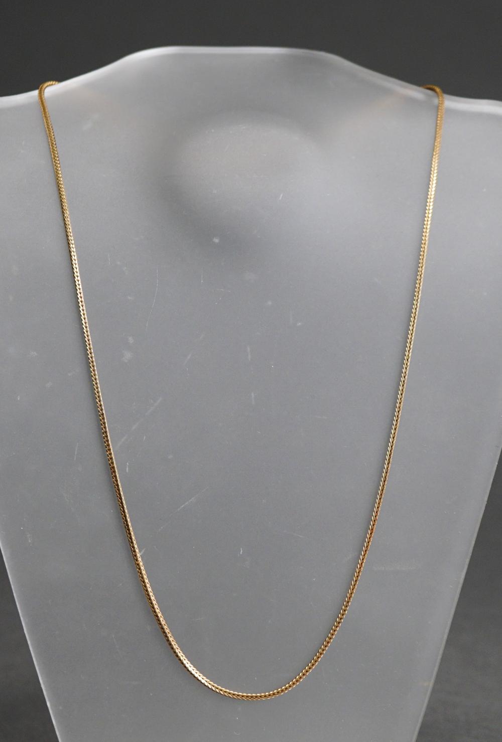 Appraisal: -Karat Yellow-Gold Box Link Chain Necklace L in cm dwt