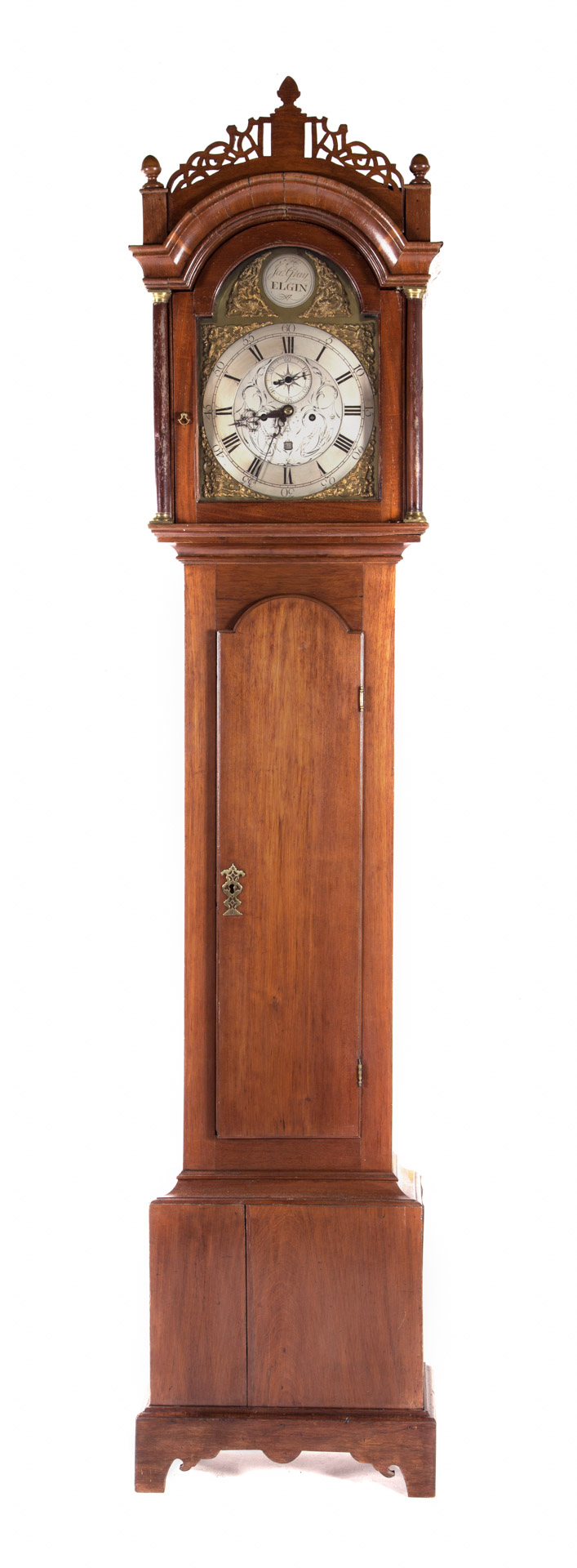 Appraisal: Scottish cherrywood tall-cased clock James Gray ca silvered face with