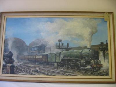 Appraisal: Geoff Shaw oil painting Yorkshire Pullman leaving Kings Cross signed