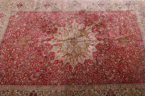 Appraisal: SILK HEREKE RUG Pink ground - Appx ' x '