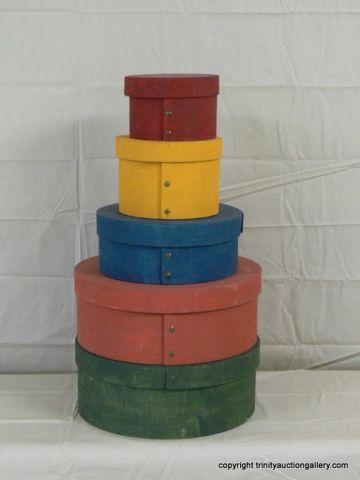 Appraisal: Stackable Cheese Type Storage Decorator Boxes - multi size and