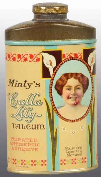 Appraisal: Minty's Calla Lily Talc Tin Description Manufactured by Palmer's Limited