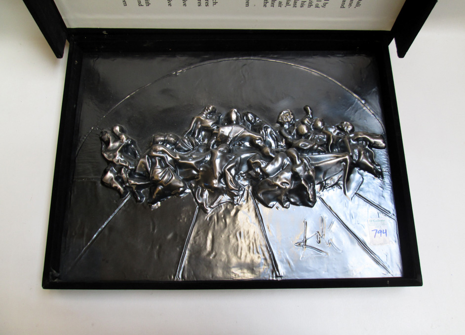 Appraisal: AFTER SALVADOR DALI SCULPTURE Spanish - Last Supper relief sculpture