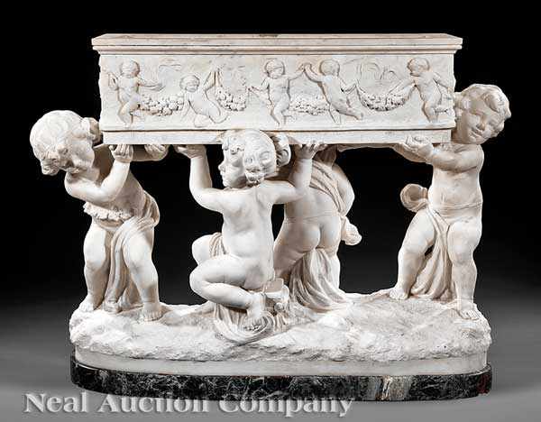 Appraisal: An Italian Carrara Marble Figural Jardini re late th c