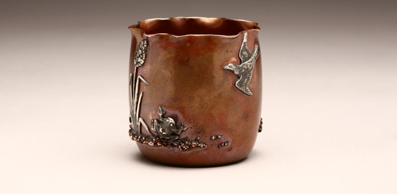 Appraisal: A Gorham copper and silver mixed metal match vase with