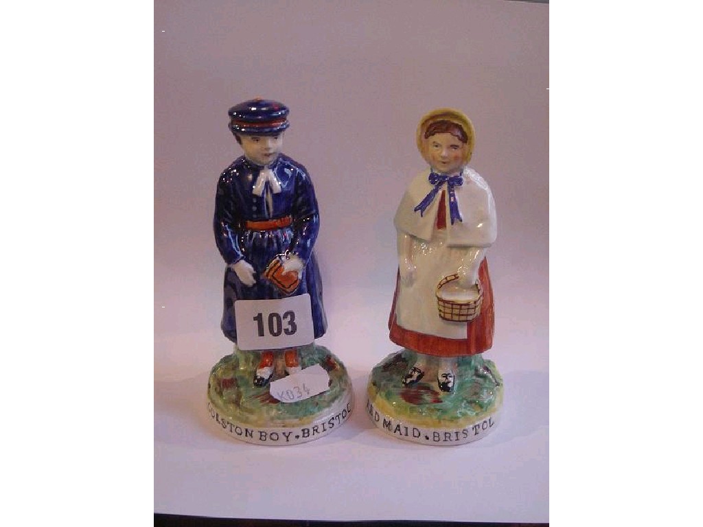 Appraisal: A pair of late th century Staffordshire figures of The