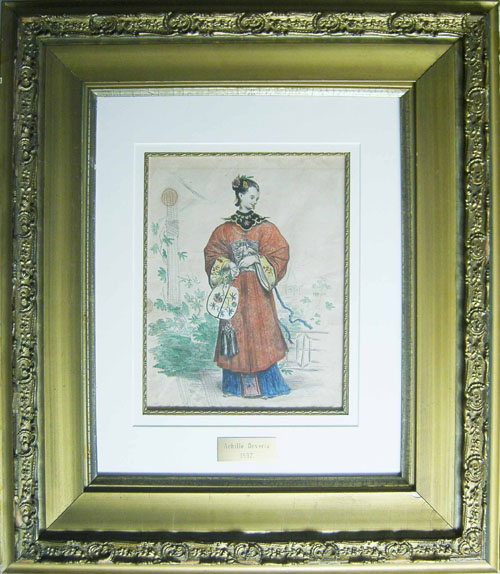 Appraisal: Mezzotint of General Marion x together with a painted print