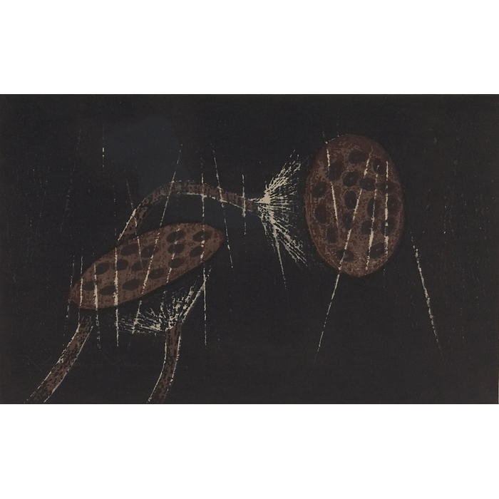 Appraisal: Kaoru Kawano Japanese - ''Owls'' and''Seed Pods '' c pair