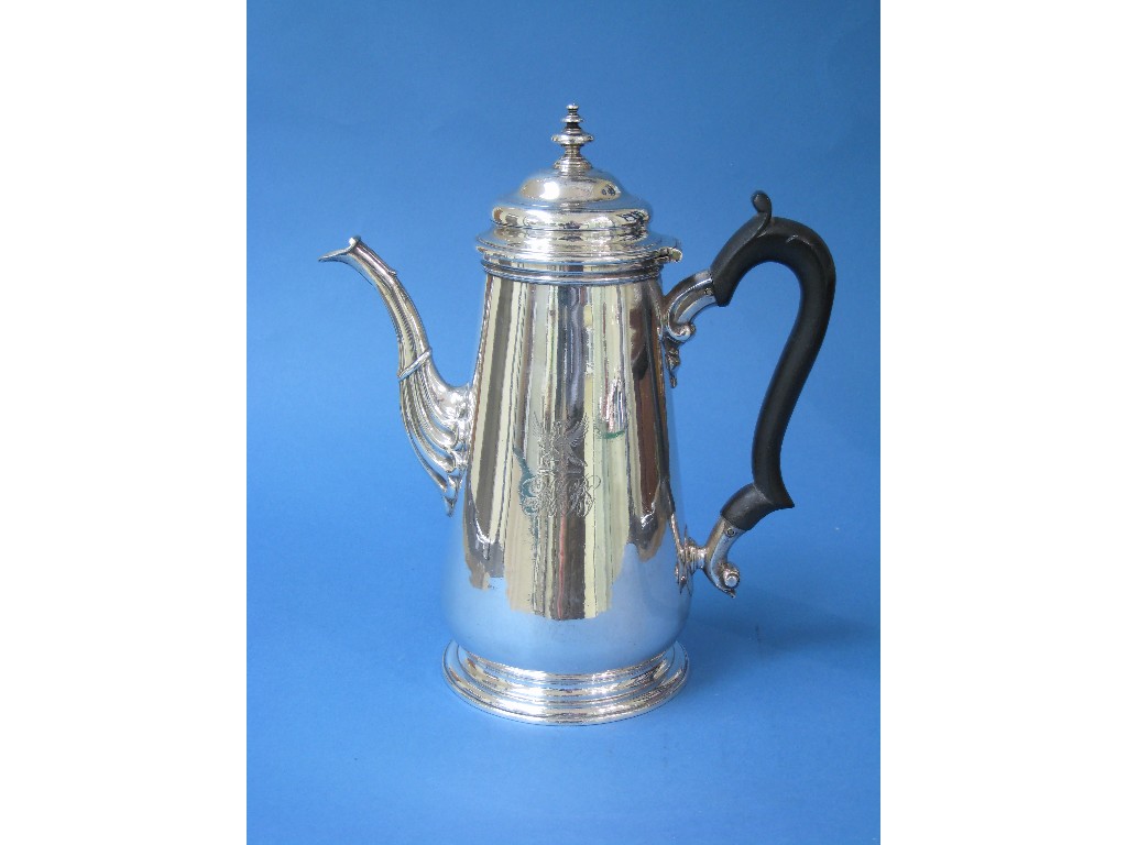 Appraisal: A George II Coffee Pot of pear shape engraved coat