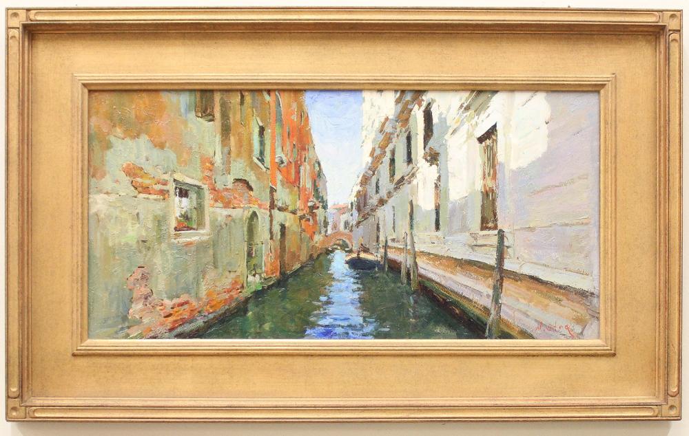 Appraisal: NICK STOQ United States st century oil on board Venice