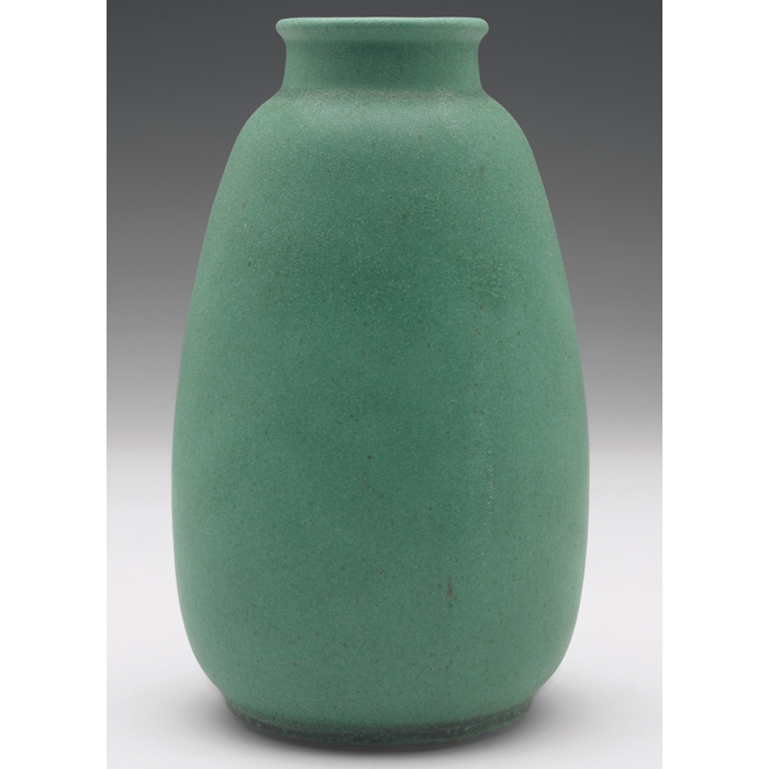 Appraisal: Teco vase C bulbous form under a good green matte