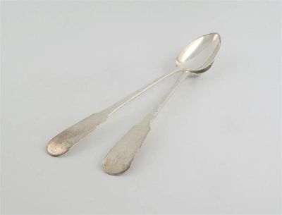 Appraisal: A pair of George III oar pattern basting spoons initialled