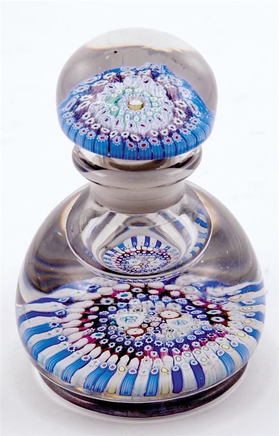 Appraisal: Whitefriars millefiori inkwell bottle paperweight first quarter th century H