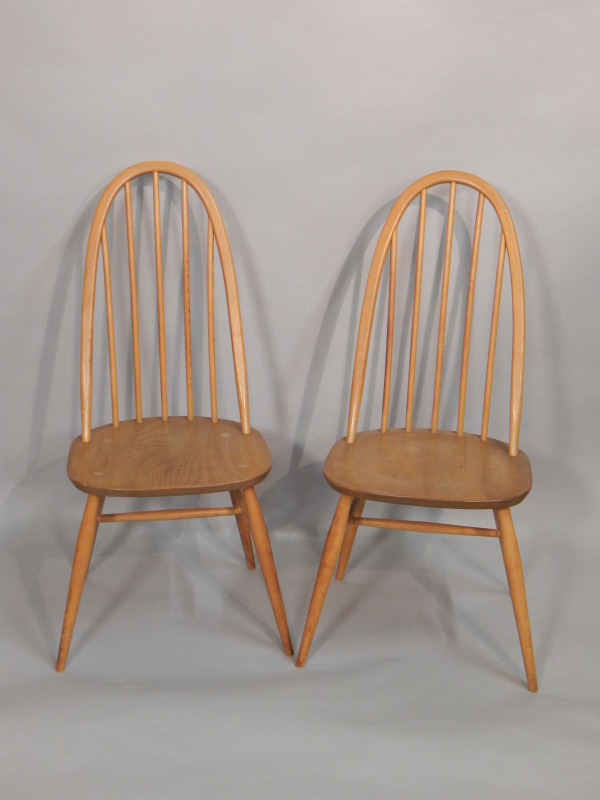 Appraisal: A pair of Ercol light elm and beech stickback kitchen