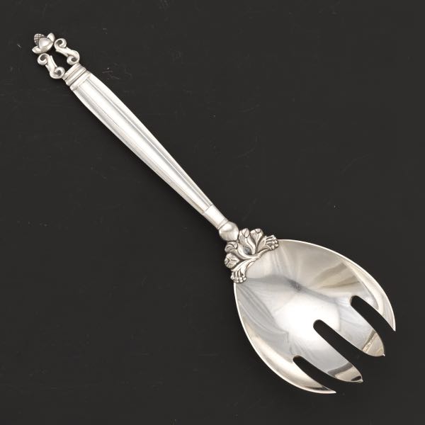 Appraisal: GEORG JENSEN SALAD FORK ACORN PATTERN Weighs toz