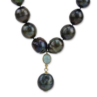 Appraisal: Single Strand Natural Black Tahitian Baroque Graduated Pearl Necklace with