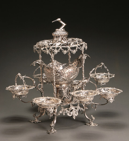 Appraisal: George III Silver Epergne Thomas Pitts London The fruit and