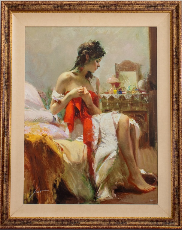 Appraisal: PINO EXPECTATIONS Pino Daeni Giuseppe Dangelico Italian American Expectations giclee