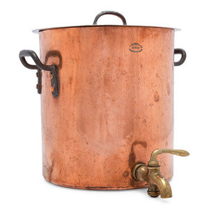 Appraisal: An American Copper Stock Pot with Cover and Faucet James