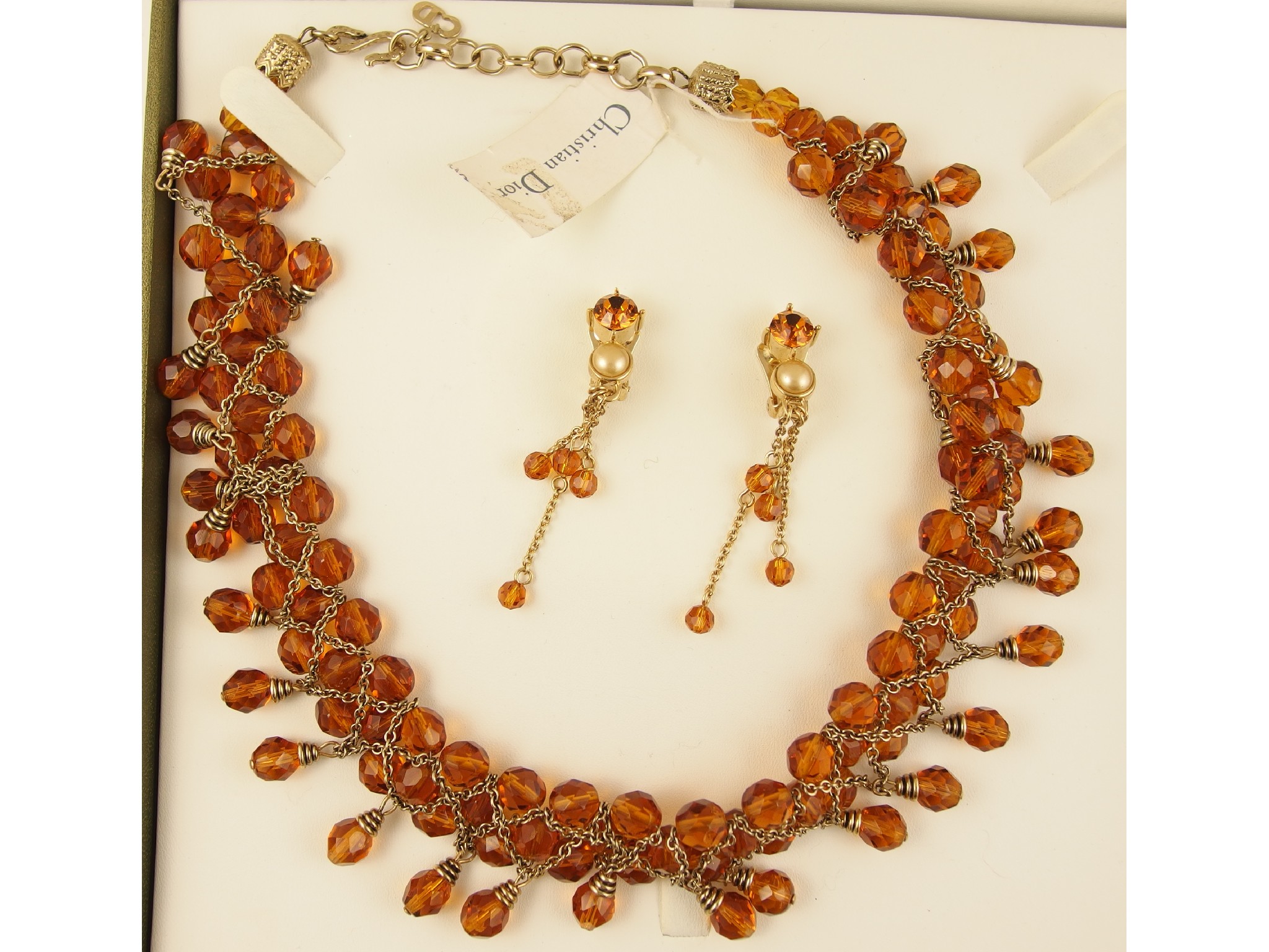 Appraisal: A Christian Dior necklace with similar earrings by Grosse