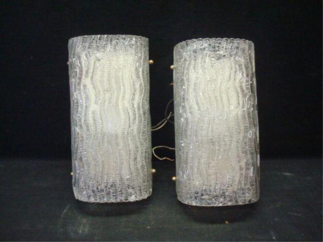 Appraisal: Pair of Midcentury Kosta Boda Style Wall Lights Sconces From