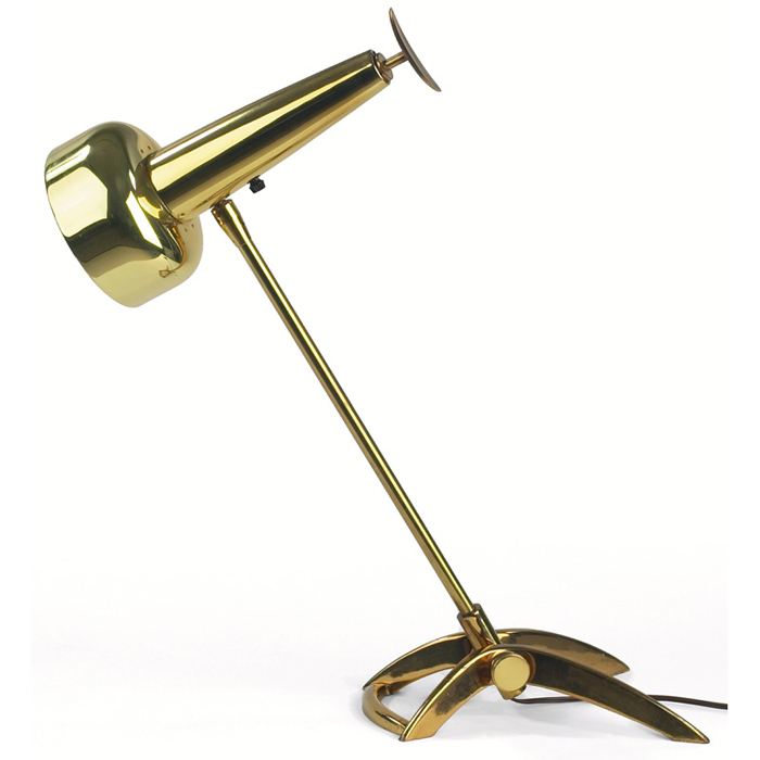 Appraisal: Stiffel Rocket Ship table lamp s USA brass form with