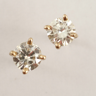 Appraisal: DIAMOND STUD EARRINGS TOTALLING APPROXIMATELY CT TO CT GOLD POST