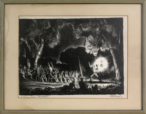 Appraisal: Peter Hurd American - lithograph titled Sermon from Revelations pencil