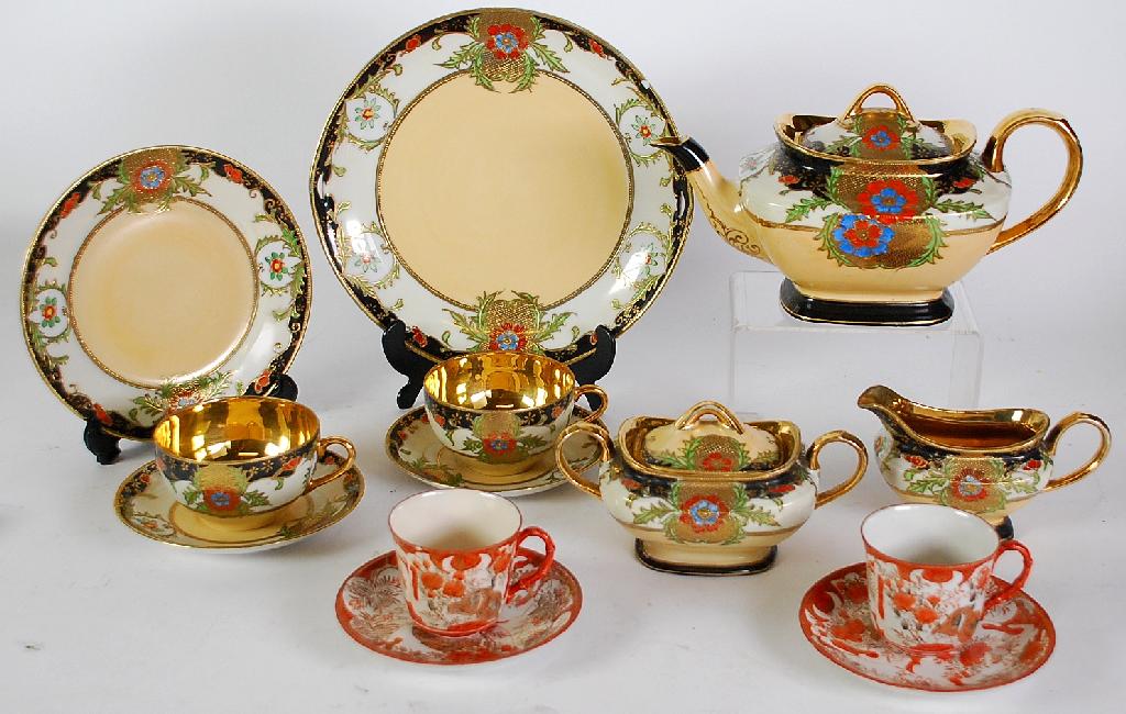 Appraisal: PIECE JAPANESE NORITAKE STYLE TEA SERVICE circa s together with