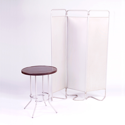 Appraisal: Two Warren McArthur attributed pieces an aluminum three-paneled screen and