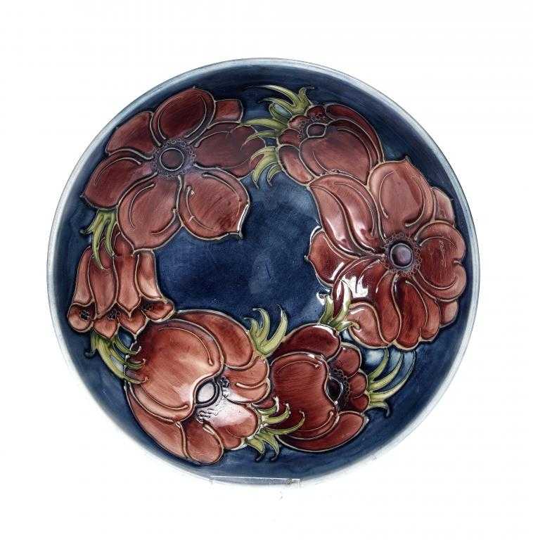 Appraisal: A MOORCROFT ANEMONE BOWL DESIGNED BY WALTER MOORCROFT cm diam