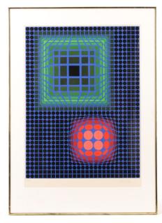 Appraisal: Victor Vasarely Optic Art Serigraph Signed Victor Vasarely Hungarian French