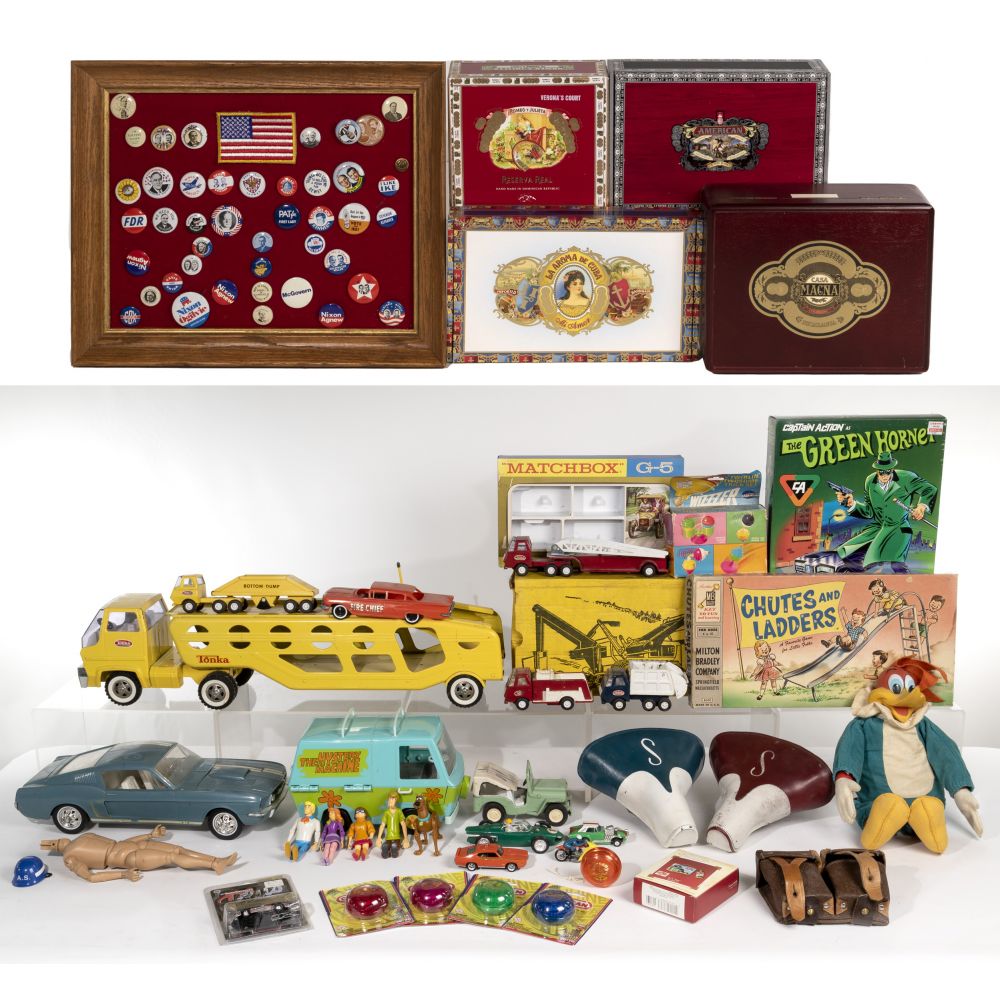 Appraisal: COLLECTIBLE TOY ASSORTMENTIncluding pressed steel trucks and cars with examples