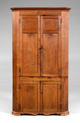 Appraisal: Southern Chippendale corner cupboard walnut with yellow pine secondary single-case