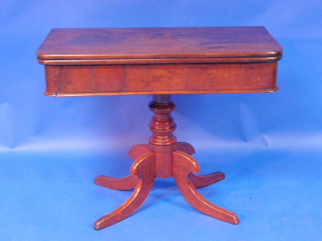 Appraisal: A late Georgian mahogany tea table with square turnover top