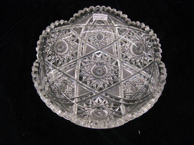 Appraisal: Brilliant Period Cut Glass Low Bowl starburst decor diameter excellent