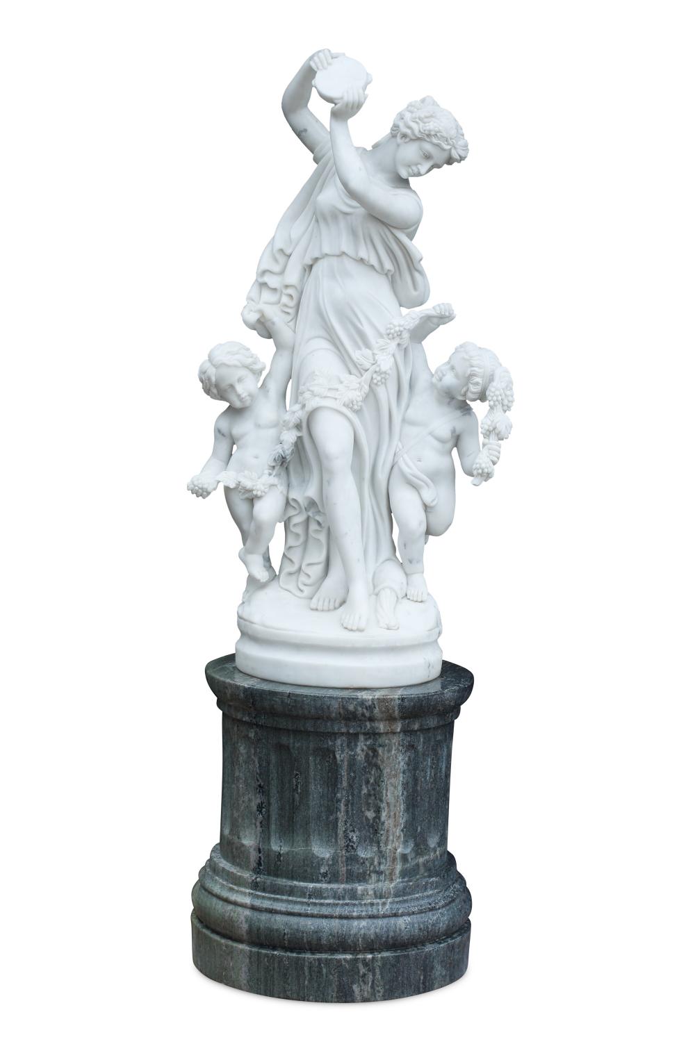 Appraisal: AN ITALIAN CARRARA MARBLE SCULPTURE OF A NYMPHAn Italian Carrara