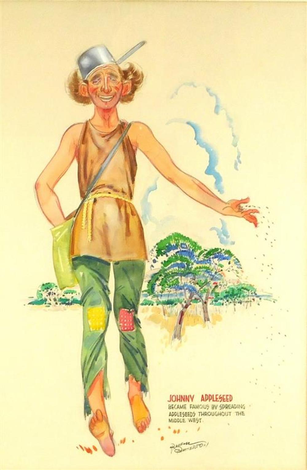 Appraisal: ILLUSTRATION Russell Patterson American - Johnny Appleseed watercolor on paper