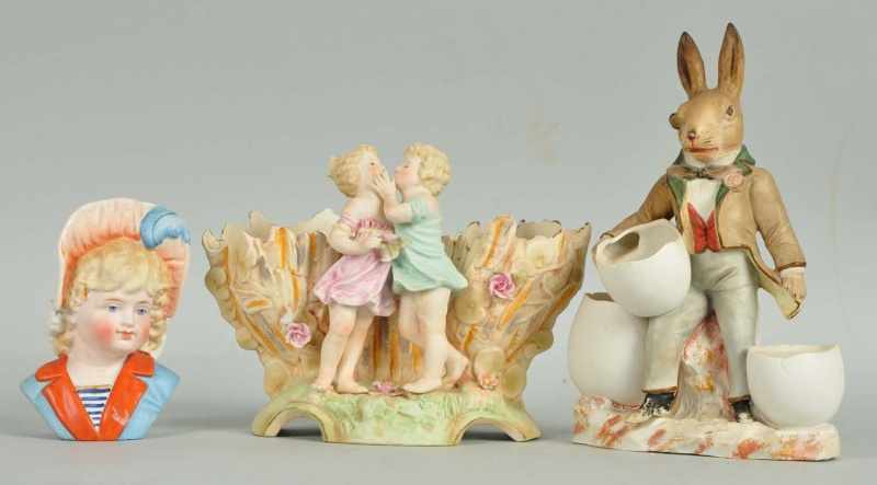 Appraisal: Lot of Lovely German Bisque Figurines Description Mr Rabbit with