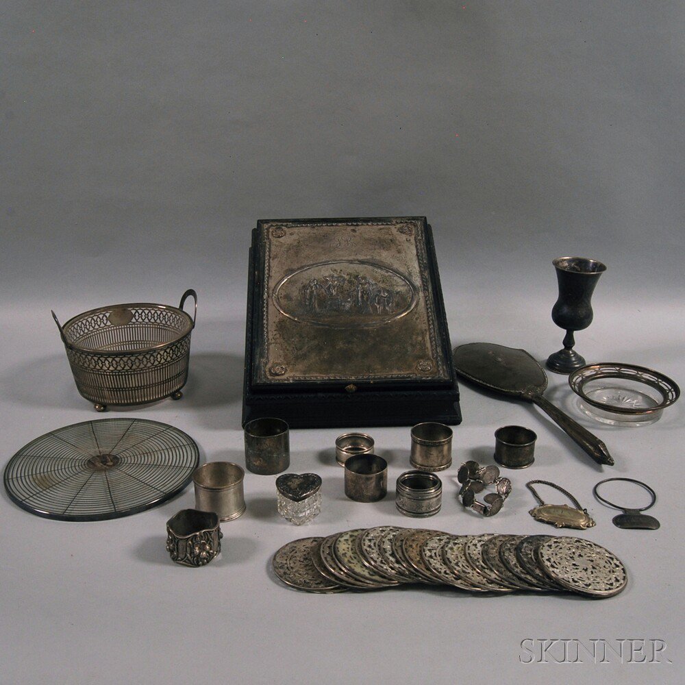 Appraisal: Group of Miscellaneous Silver and Silver-mounted Table and Personal Articles