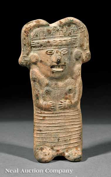 Appraisal: A Toltec Unpolished Pottery Figure c - the flattened figure