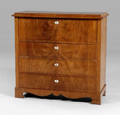 Appraisal: Biedermeier secretaire a abattant mahogany and other veneers with pine