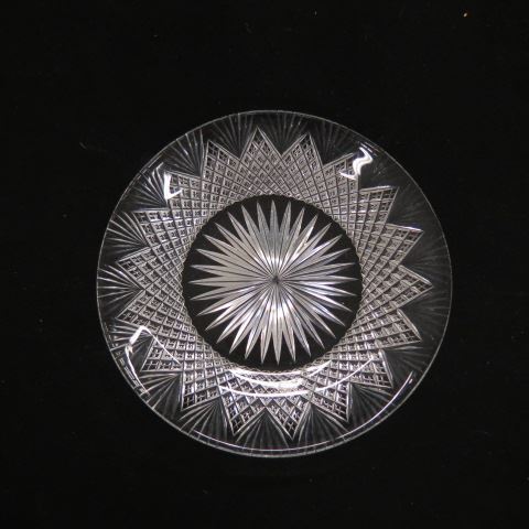 Appraisal: Cut Glass Dishes strawberry diamond fan brilliant period excellent circa