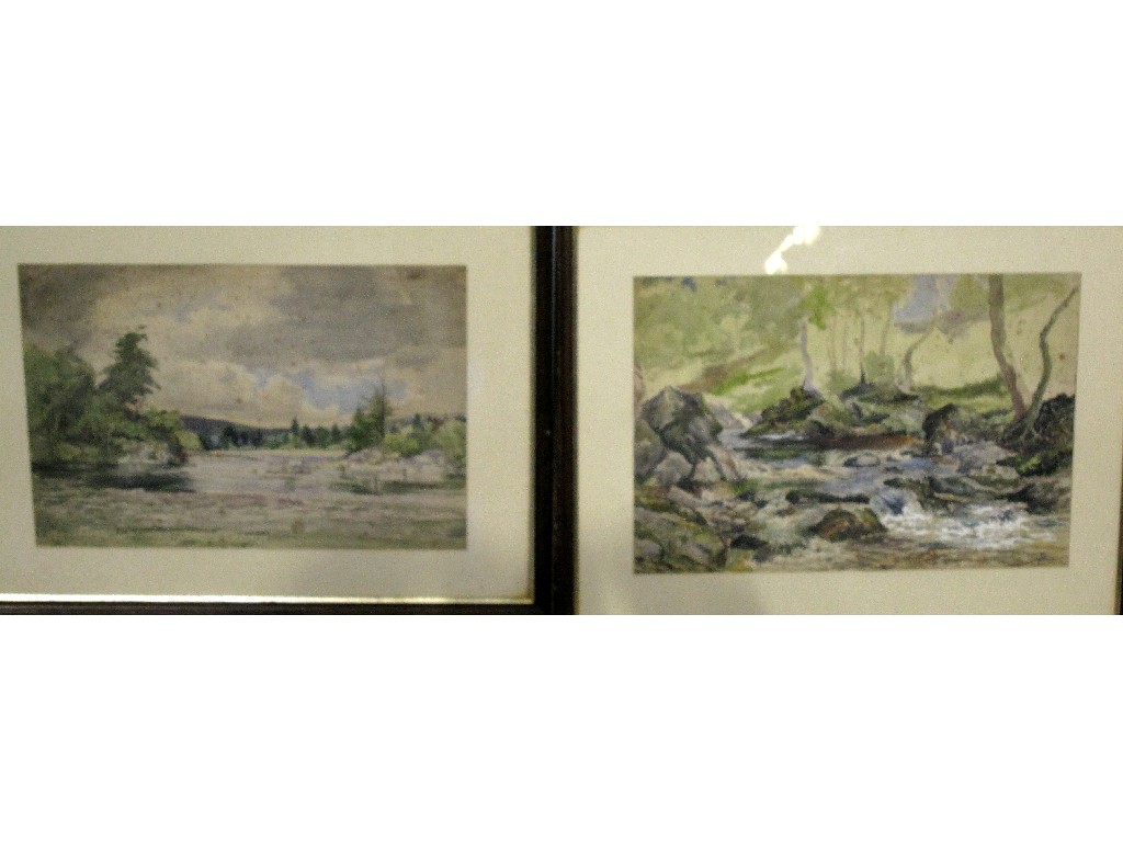 Appraisal: Pair of watercolour landscapes both monogrammed