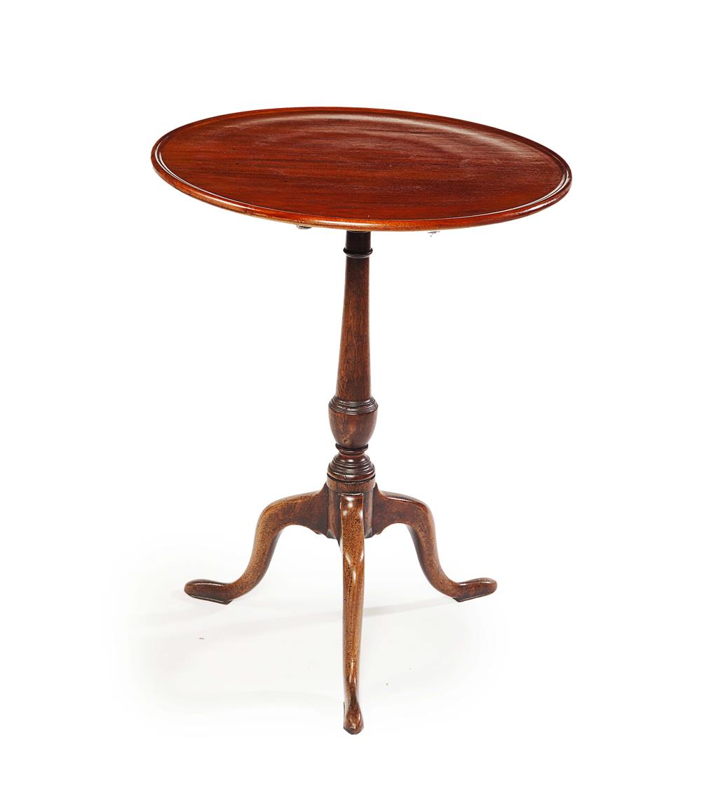 Appraisal: MAHOGANY OCCASIONAL TABLE TH CENTURY the dished circular top on